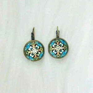 Vintage Ethnic Floral Print Earrings